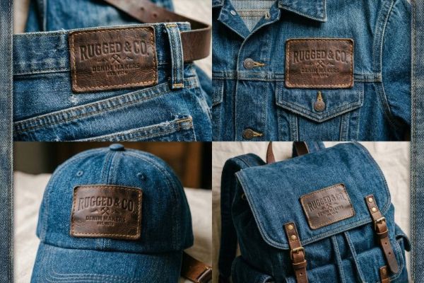 Leather patches fashion applications collage