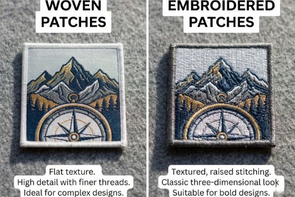 Woven patch versus embroidered patch comparison